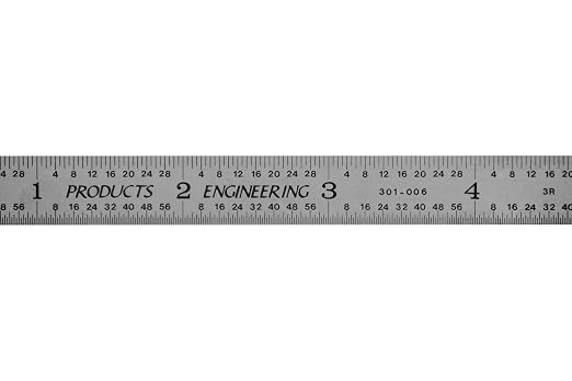 PEC Tools Made in USA Machinist Rule, 6" Flexible Steel Rule (3 Pack), Markings 1/10",1/50",1/32",1/64" for Professionals