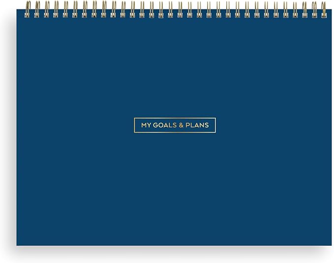 Blue Sky Undated Weekly Planner Pad, 12"x9", Navy | Top Safety Wirebound, Notes Section, For Office and School