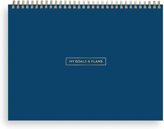 Blue Sky Undated Weekly Planner Pad, 12"x9", Navy | Top Safety Wirebound, Notes Section, For Office and School
