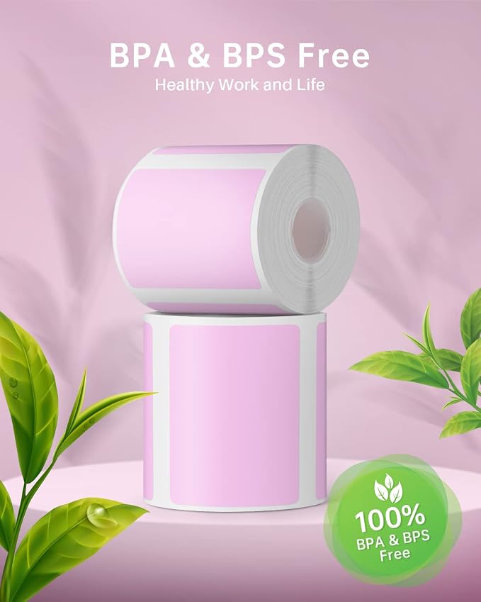 Phomemo M220 Labels,3 Roll Pink Labels 1.57'' x 1.18'' Sticker Label | for M220 M110 M108 M250 M260 M221 M200 M120 M150 Label Maker for Barcode,Name,Home,Office,School