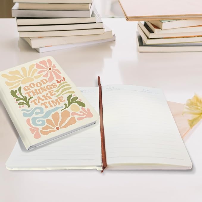Trendy Preppy Hardcover Ruled Journal Notebook 200 Sheets (5.8 x 8.3) | Journal College Ruled Notebooks, Trendy Hardcover Notebook for Teacher, Teen, Girls, Office Supplies Planner
