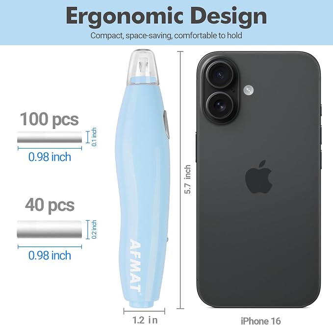 AFMAT Electric Eraser, with 140 Refills, Rechargeable Pencil Eraser for Artist, Electric Erasers for Drafting, Drawing, Painting, Sketching, Architectural Plans, Detailer Tool EE04(Light Blue)