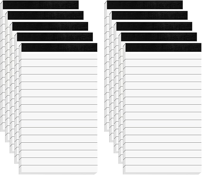 10 Pcs Note Pads Refills 3 x 5 inches Memo Small Notebook Writing Pads with 30 Sheets Each Pad College Ruled Lined Paper NotePads White