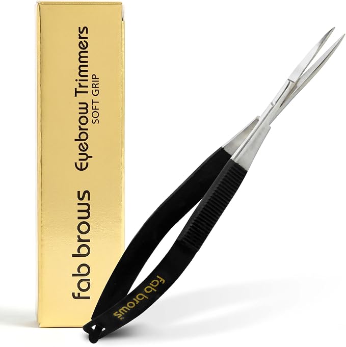 Soft Grip Eyebrow Trimmers | Brow Scissors for Women and Men | Precise & Sharp | Stainless Steel Tip Beauty Scissors | Eyebrow Grooming & Shaping | Brow Care | Eyelashes, Beard, & Nose Hair Trimmer