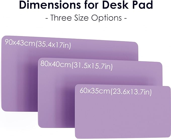 Leather Desk Pad Protector, Waterproof Mouse Pad, PU Desk Mat, Office Desk Cover, Desk Writing Mat for Office/Home/Work/Cubicle (Purple) 35.4x17 in
