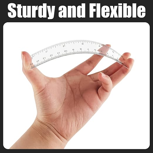 ZUFECY 8-Pack Flexible 6" Rulers, Measuring Tool Plastic Straight Ruler, Acrylic Ruler for School Office Drawing Ruler