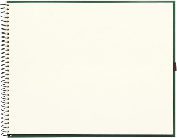Maruman VifArt Watercolor Artbook- Premium Medium Watercolor Paper, Natural White, F2, 7.83" x 10.28", 15 Sheets/ 30 Pages, Reinforced Cover Sketchbook for Watercolor & Mixed Media, Green