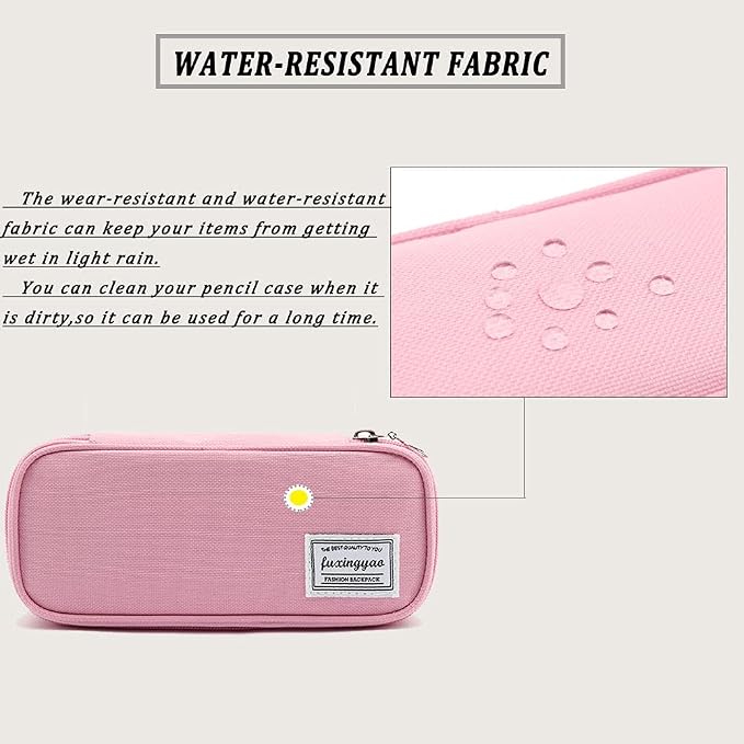 FUXINGYAO Pencil Case, Multi- Slot Pencil Pouch, Portable Pencil Bag, Pen Case for& Office(pink)