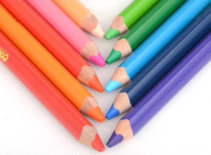 oil based soft core triangular color pencil, 12 colors, bold lead