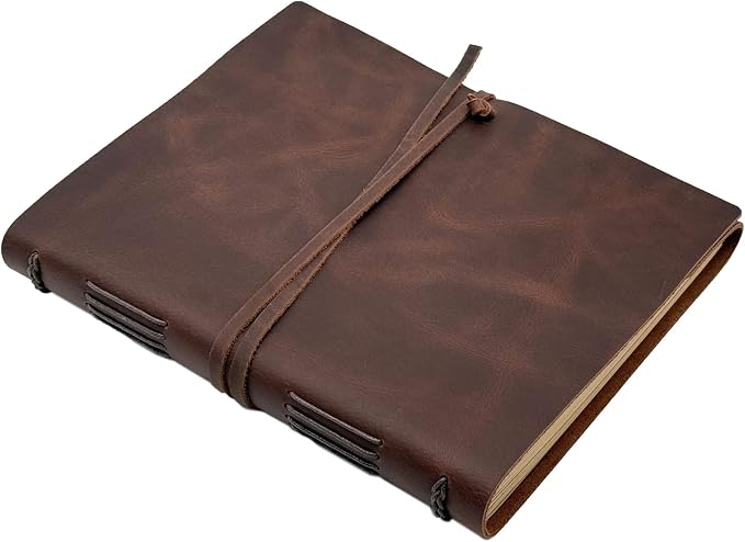 CooLeathor Large Notebook Journal - Genuine Leather Journals for Writing A4 Size Diary 8x10 Inch, Notepad For Women and Man, Gifts,Work,Travel Rustic Brown