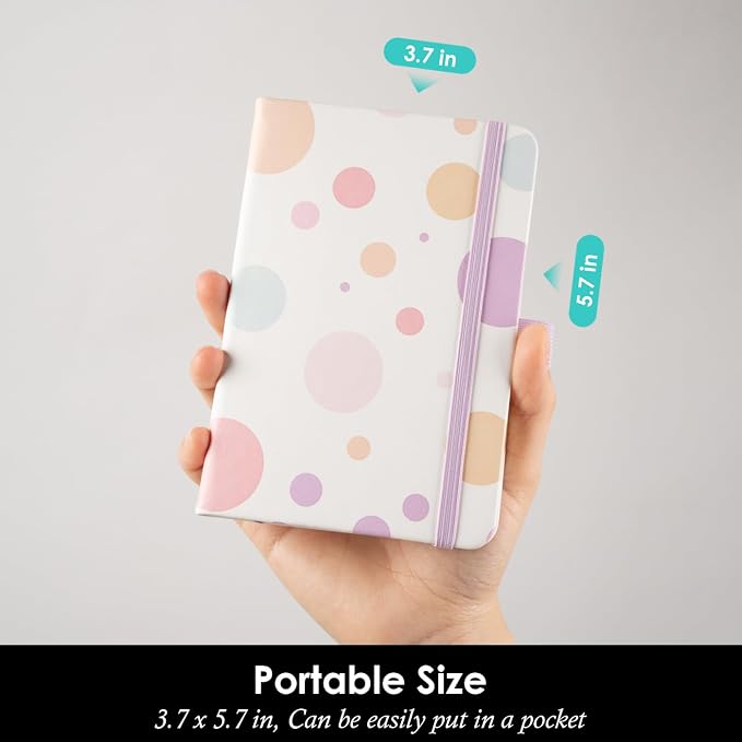 NIRMIRO (3 Pack) Aesthetic Small Journal Notebook, A6 (3.7" x 5.7") Mini Pocket Notebook with Pen, 100GSM Lined Paper, Cute Small Journal for Kids/Girls/Women, Colorful Bubbles Butterfly Floral