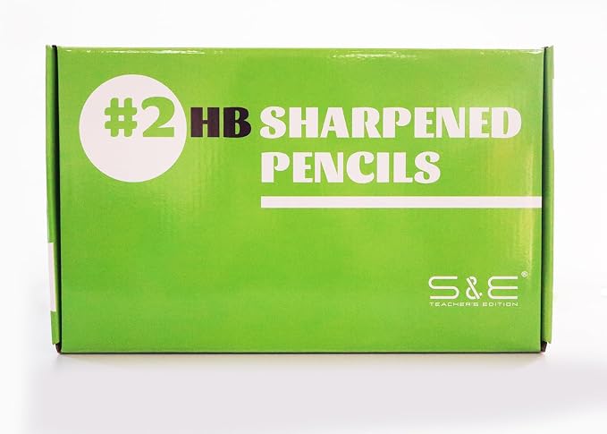 S & E TEACHER'S EDITION 600 Pack Pre-sharpened #2 Pencils with Erasers – Bulk Yellow Woodcase HB Lead Pencils for Classrooms, Standardized Tests, Offices & Back to School – No.2 Pencil Value Box