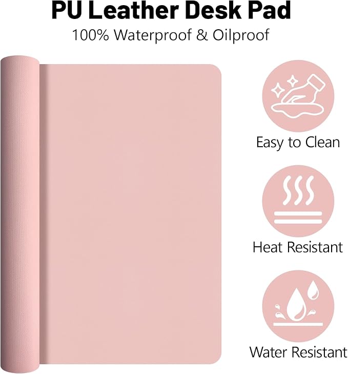 Desk Pad Mat Set,3-in-1 Large Mouse Pads with Wrist Rest and Keyboard Pad, Pink Desk Mats for Keyboards and Mouses, Ergonomic Keyboard and Mouse Mat Set for Office Home Decor, 31.5" x 15.7"