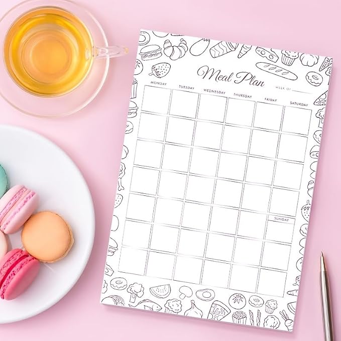 Magnetic Weekly Planner & Meal Planner Notepad Set, 6" x 9" Undated Planning Notepad for Refrigerator, Weekly Schedule Organizer and Meal Planning Pad, Tear-Off Desk Planner for Home, School & Office