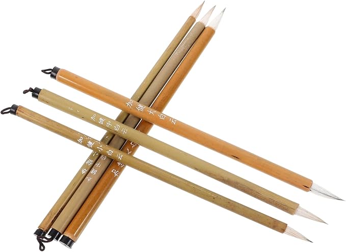 LALAFINA Chinese Calligraphy Brush Sumi Ink Brush for Chinese Calligraphy Painting Drawing and Writing Traditional for Beginners Practice 8.66 X 1.41 X 0.35 in