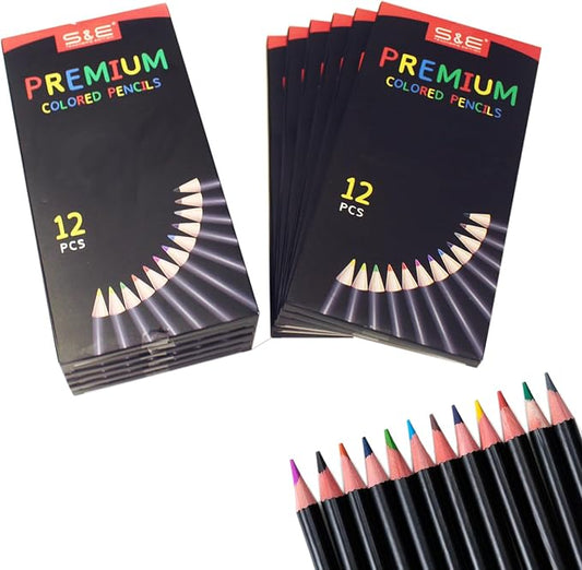 S & E TEACHER'S EDITION Colored Pencils 144Pcs, Pre-sharpened Super Soft Core Lead Coloring, Colored pencils,In Drawing Pencils, Woodcase Lead Pencils