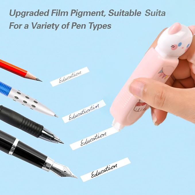 Correction Tape, Mini Retractable Correction Tape Pen, with Aesthetic Cute Cat Applicator,for Back To School Office Supplies.