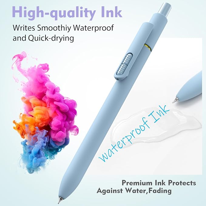 Hiacry 8 Pack Colored Gel Pens - 0.7MM Fine Point Colorful Ink Fidget Pens