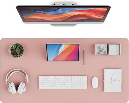K KNODEL Large Desk Protector Mat and Pad for Office (Pink, 15.7" x 31.5") | Waterproof Desk Mat, Desk Pads and Blotters, Desktop Mat, Desk Protector and Cover, Office Computer, Laptop and Keyboard Mat