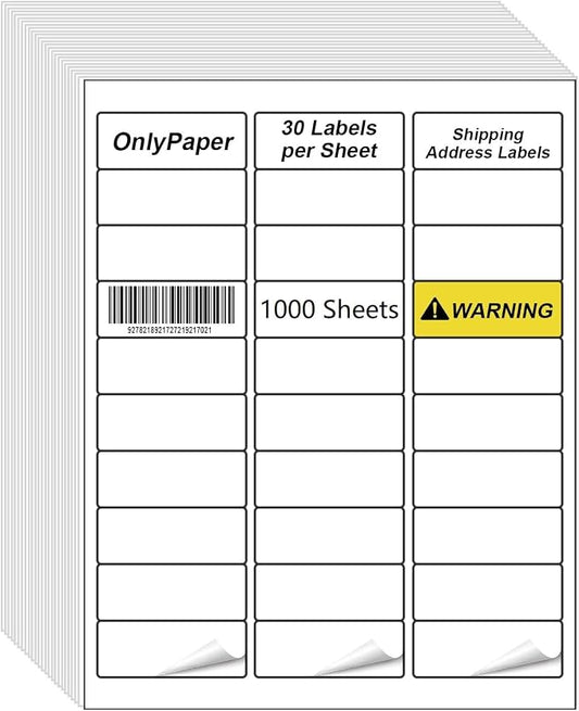 2000 Sheets 6 UP Labels,Shipping Address Label 3-1/3" x 4",Self Adhesive Sticker,FBA Labels for Laser & Inkjet Printer Suits Personal & Business Needs (12000 Labels)
