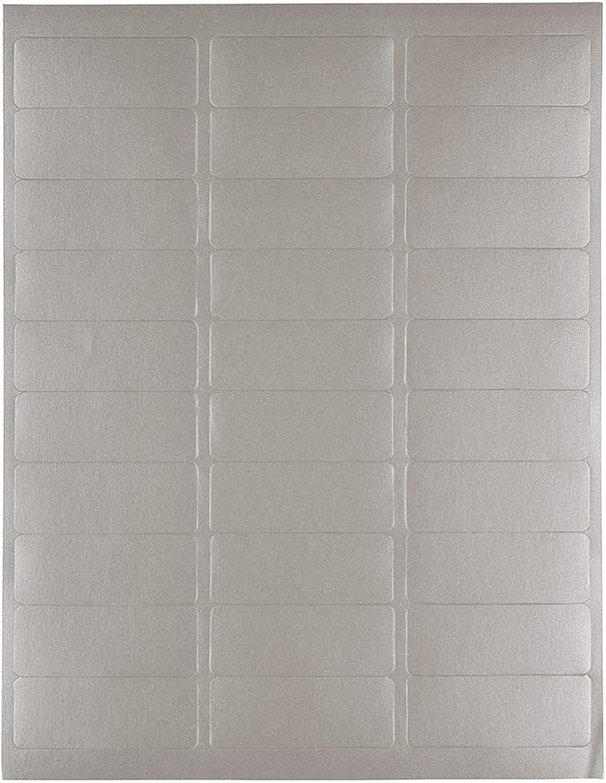 JAM PAPER Return Address Labels - Standard Mailing - 1 x 2 5/8 - Silver Metallic - 120 Shipping Labels/Pack
