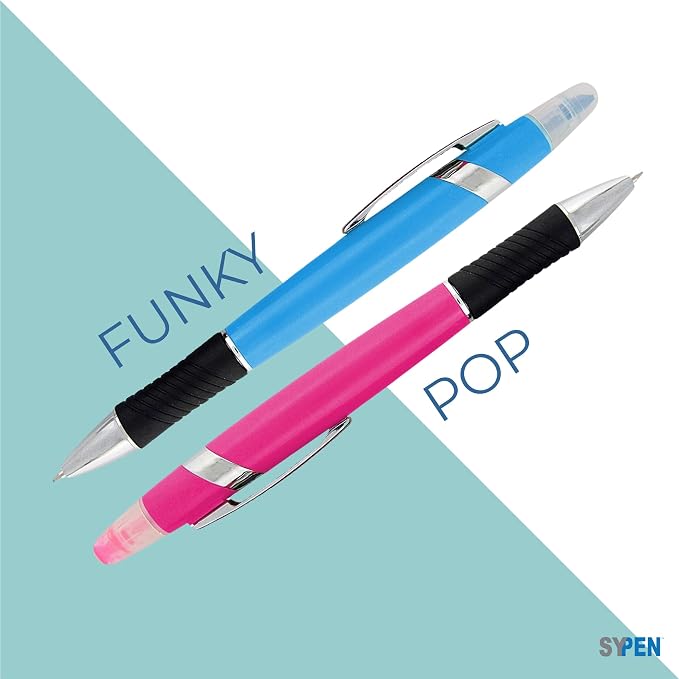 SyPen Highlighter with Ballpoint Pen Combo, Comes in an array of bright colors, 5 pack