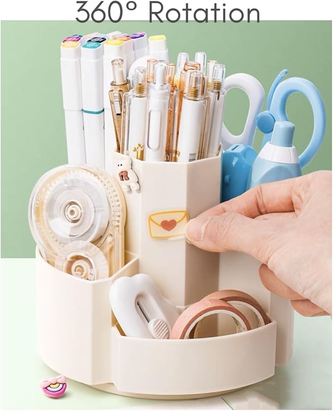Pen Organizer for Desk Pencil Cup Office Desktop Organizers Cute Pencil Holder Stationery School Supplies for Office, Home, School