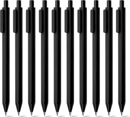 Kaco PURE Gel Pens Black Ink 0.7 mm Medium Point, 10 Pieces Set, Original Design, Quick Drying Aesthetic Note Taking Pens Office Supplies Cute Stationery (10 Black)