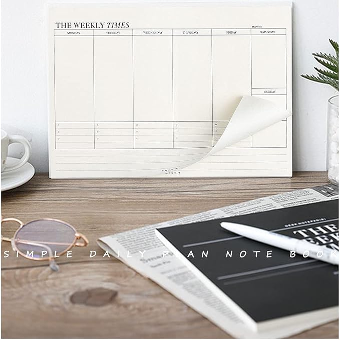 60 Sheets Weekly Pad, Tear Off Weekly Planner Notepad with Daily Schedule Weekly to Do List Notepad（7x10” ）