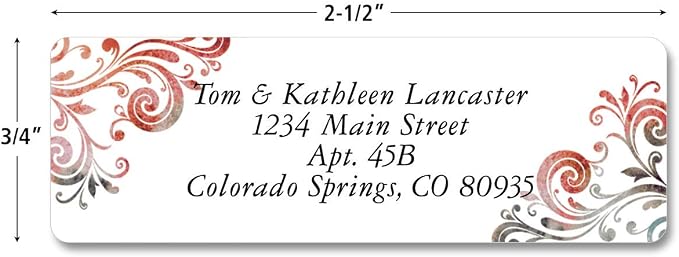 Colorful Images Personalized Return Address Labels, 250 | Gray Swirls 250 Count, Self-Adhesive with Dispenser, Customize with Name & Shipping Address