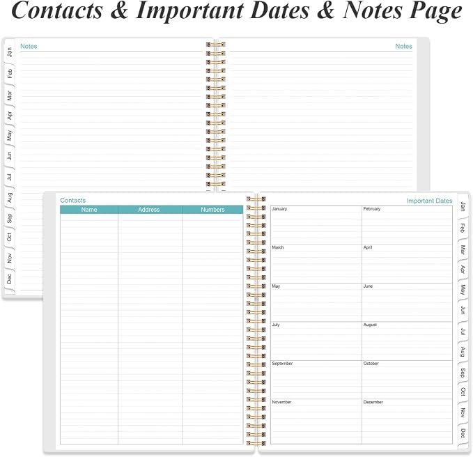 2026 Planner - Weekly Monthly Planner 2026 from January 2026 to December 2026 with 12 Monthly Tabs, Flexible Cover, Inner Pocket, 8.5" x 11", Rose Floral