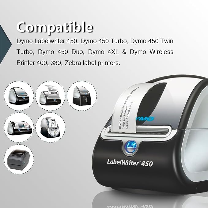 BETCKEY - Compatible DYMO 30330 (3/4" x 2") Multipurpose Labels - Compatible with DYMO Labelwriter 450, 4XL, NOT FIT 550 & 5XL [10 Rolls/5000 Labels]