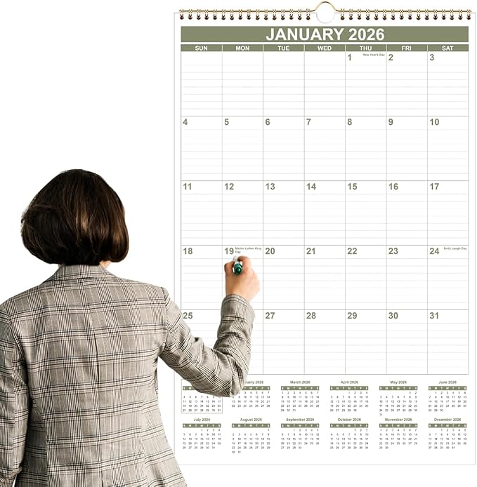 2026-2027 Wall Calendar - Large Calendar 2026-2027 from July 2026 - June 2027, 18 Months Calendar/Planner with Thick Paper, 20" x 30", Vertical, Cyan