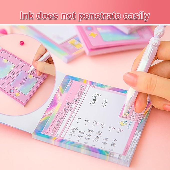 KOOBOOK Kawaii Planner Notebook Cute Memo Pads with Computer Game Shape Design Kawaii Office Supplies,5 Styles,50 Sheets/Pad