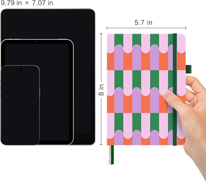 &And Per Se Lined Hardcover Notebook – A5 5.7"x8" College Ruled, 160 Pages, 100gsm Thick Paper – Aesthetic Journal for Women, Gift-Ready Planner, Everyday Writing Notebook (Color Block)