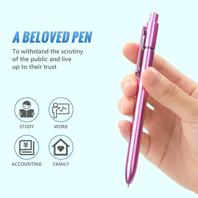 12 Pcs Black Gel Pens 0.5mm Gel Ink Pens Bulk Quick Drying Pens Colored | Retractable Fine Point Pens for Smooth Writing, ABS Case with Pocket Clip Perfect for Office School