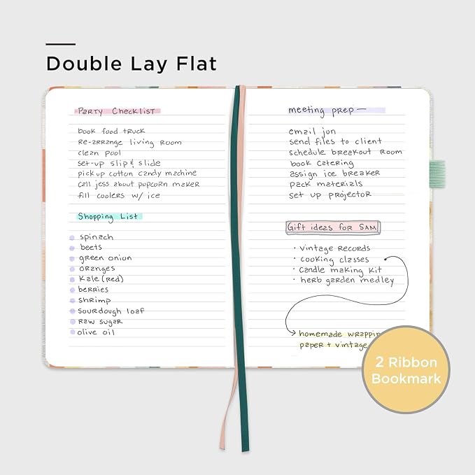 &And Per Se Lined Hardcover Notebook – A5 5.7"x8" College Ruled, 160 Pages, 100gsm Thick Paper – Aesthetic Journal for Women, Gift-Ready Planner, Everyday Writing Notebook (Colorful Stripes)
