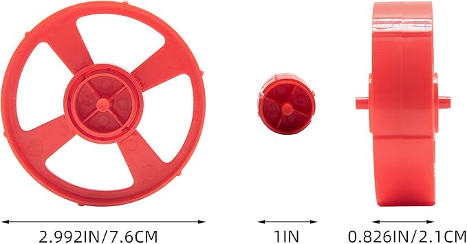 Desktop Tape Dispenser Adhesive Roll Holder (Fits 1" & 3" Core) with Weighted Nonskid Base (1Pack-Red)