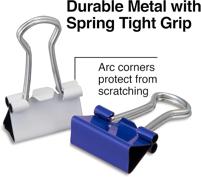 Staples Mini Binder Clips, Assorted Colors, 180 Pack – Small Clips for Notes, Receipts & Paper Organization