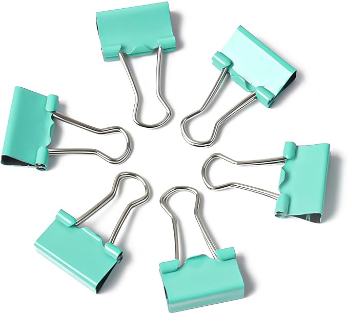 50 Pack Small Green Binder Clips 3/4 Inch (19 mm), Colored Little Paper Clamps, Tiny Mini Paper Clips for Office Home School Business 0.75"