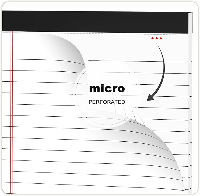 AILZFEI 12pcs Small Note Pad 5x8 College Ruled White Legal Pads Paper Notepads 12 Pack Study Back Writing Pads 5 x 8 Legal Pads Perforated Narrow Ruled Pads of Paper White