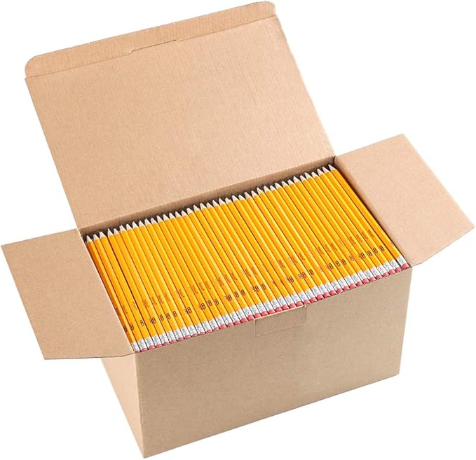 Madisi Wood-Cased #2 HB Pencils Bulk, 1000 Count, Pre-sharpened | Box of Number 2 Pencils, Yellow, School Pack