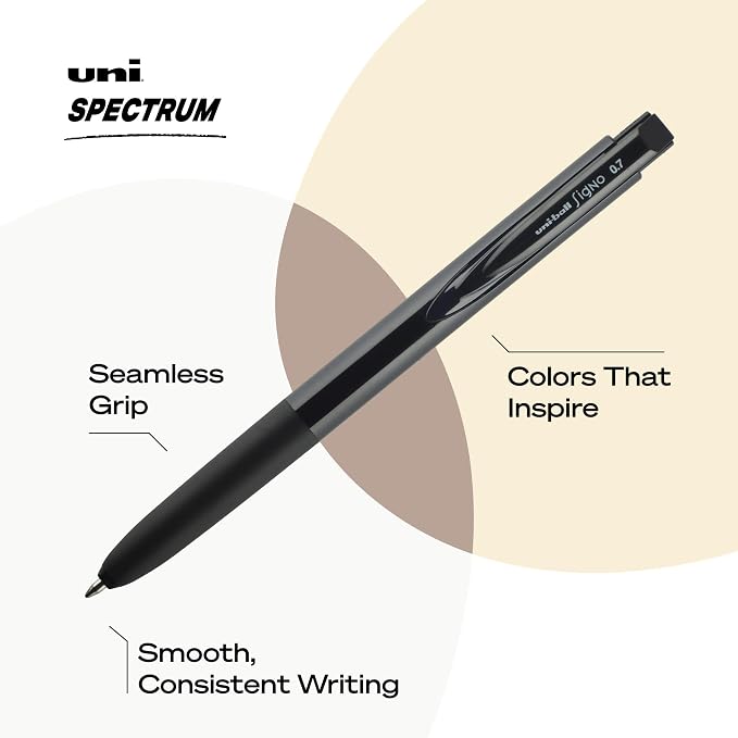 uniball Spectrum Retractable Gel Pens, Medium Point (0.7mm), Black Ink, 5 Pack