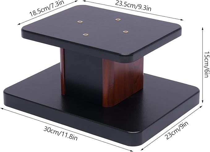 Universal Speaker Stand Pair, H6in Desktop Bookshelf Speaker Stands Holder for Surround Sound Studio Monitors Up to 33lbs, for Home Theater Living Room Floor, Black & Brown