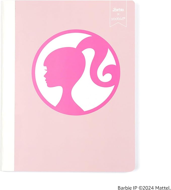 Yoobi Barbie X College Ruled Composition Notebook Set – 3-Pack of Kids 1 Subject Notebooks, Allover Print Designs – 100 Sheets Each, For School, Office & Home – 9.75” x 7.5”