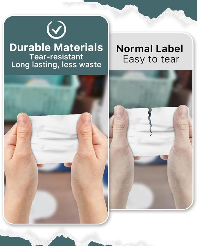 iEager 3" x 2" Thermal Labels, Durable Thermal Printer Stickers, White | Self-Adhesive Rectangle Label with Perforation Line, 500 Labels/Roll