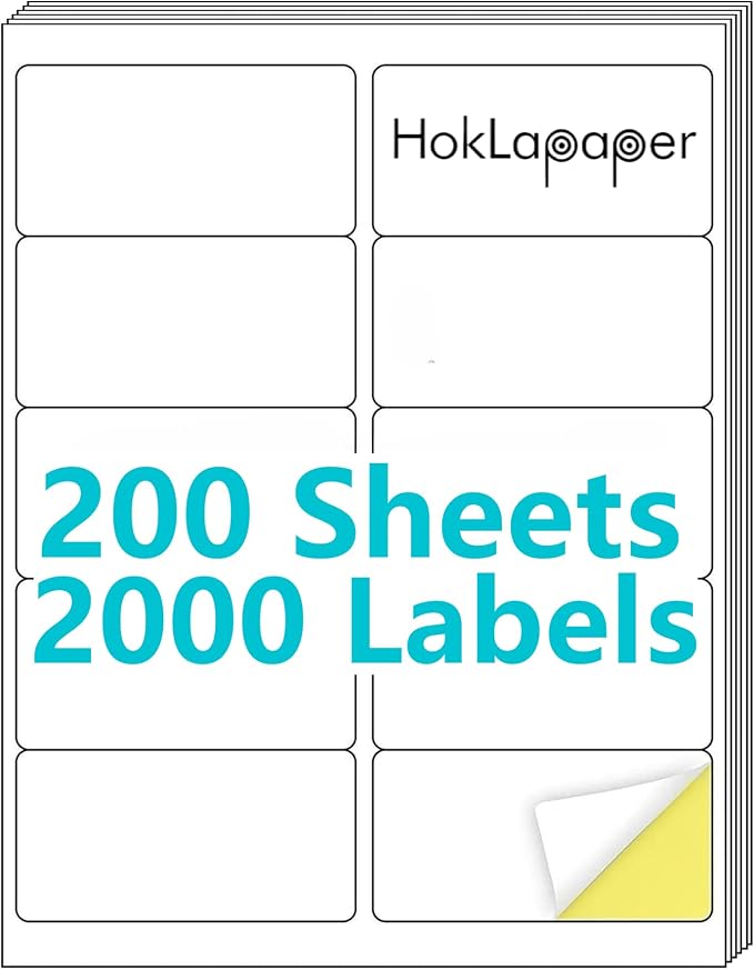 2" x 4" Shipping Labels,Mailing Labels(200 Sheets,2000 Labels) | Printable White Mailing Labels for Laser/Inkjet Printer,Permanent Adhesive Sticker Labels