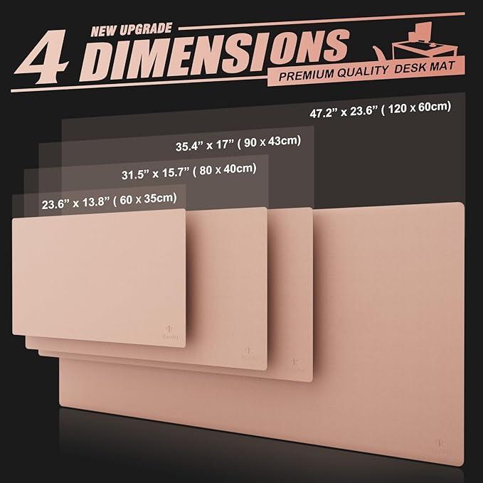 K KNODEL Extra Large Desk Mat, Leather Mouse Pad (35.4"x17", Pink) | Desk Pad, Keyboard Pad, Computer and Laptop Mat, Desktop Protector and Cover, Writing Pad and Blotter for Home Office