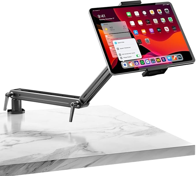 Mount Soporte para Tablet/Portable Monitor/Ereader - Strong Bearing Weight over 5.5lbs with Built-in Adjusting Wrench with 360°Rotate Base Fits for ipad 4.7-15.6" Tablet Stand Holder (Up to 15.6'')
