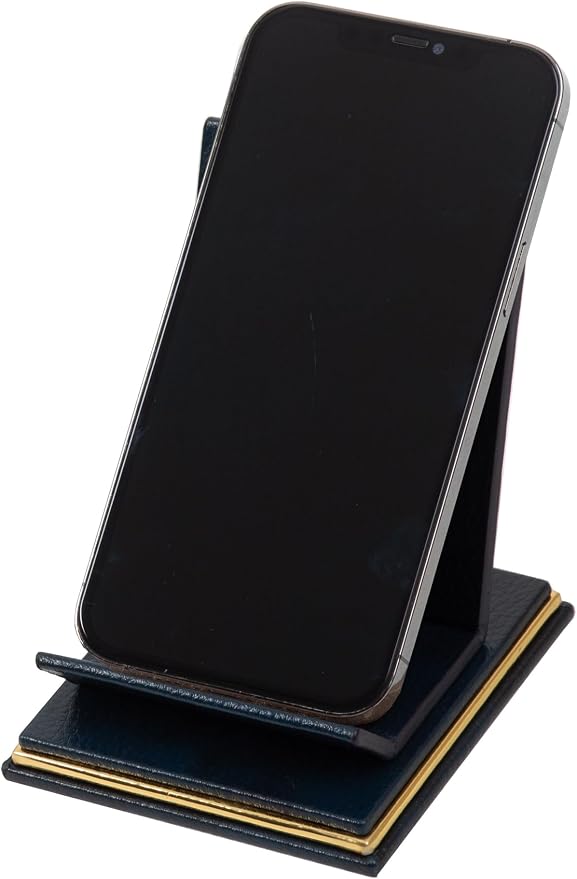 Cloud Luxury Leather Desk Set – 10 Piece Executive Desk Organizer with Desk Pad, Double Document Tray, Pen Holder, Memo Holder, Business Card Holder & Phone Stand – Gold Office Accessories (Navy Blue)